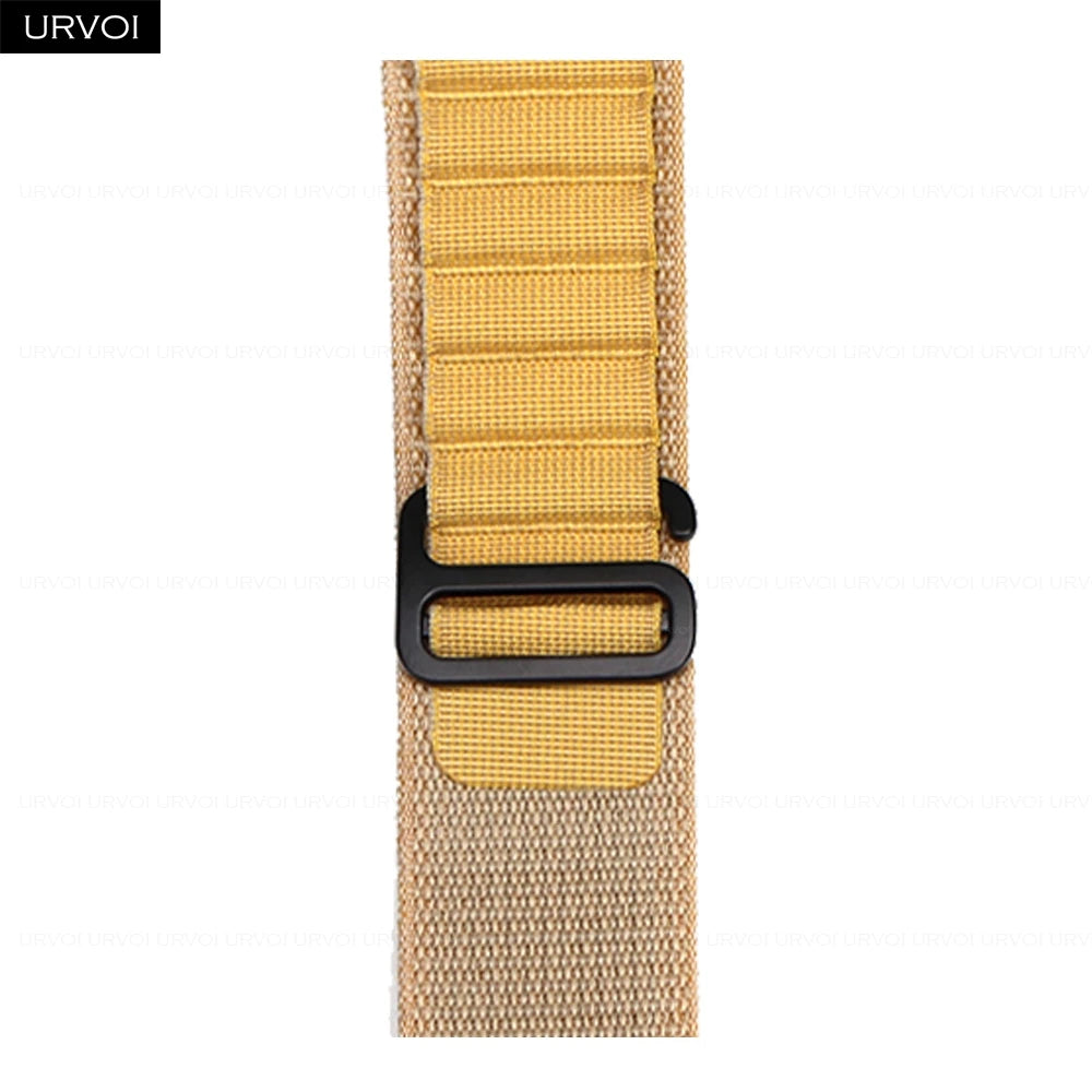 URVOI Alpine Loop for Apple Watch Ultra 4 3 2 Band Series 12 11 10 SE Black G-Hook Closure Woven Strap Polyester for iWatch 49mm