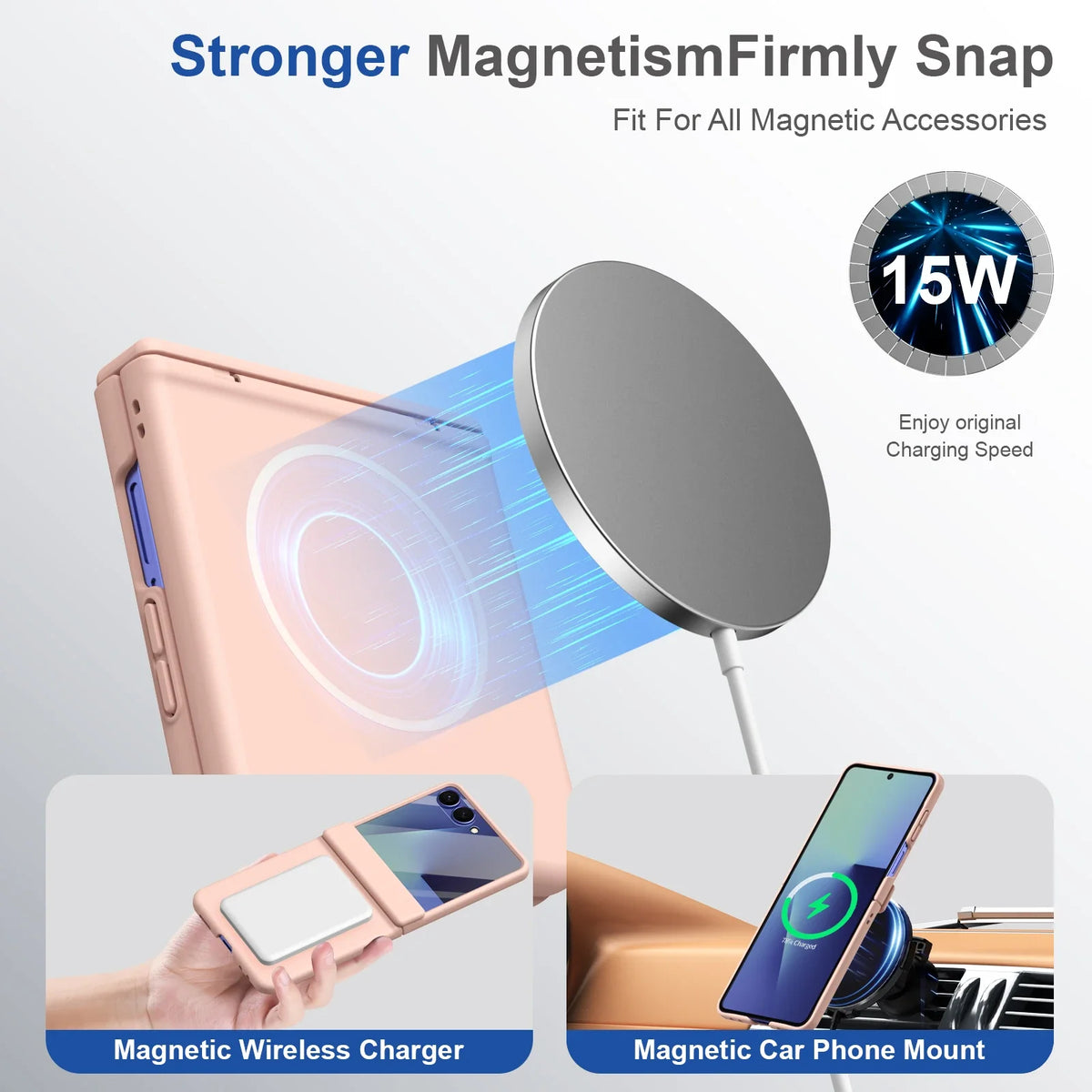 Hinge Protective Magnetic for Samsung Z Flip 8 7 FE 6 5 4 3 with Tempered Protective Film Phone Case for Samsung Galaxy Z Flip 8