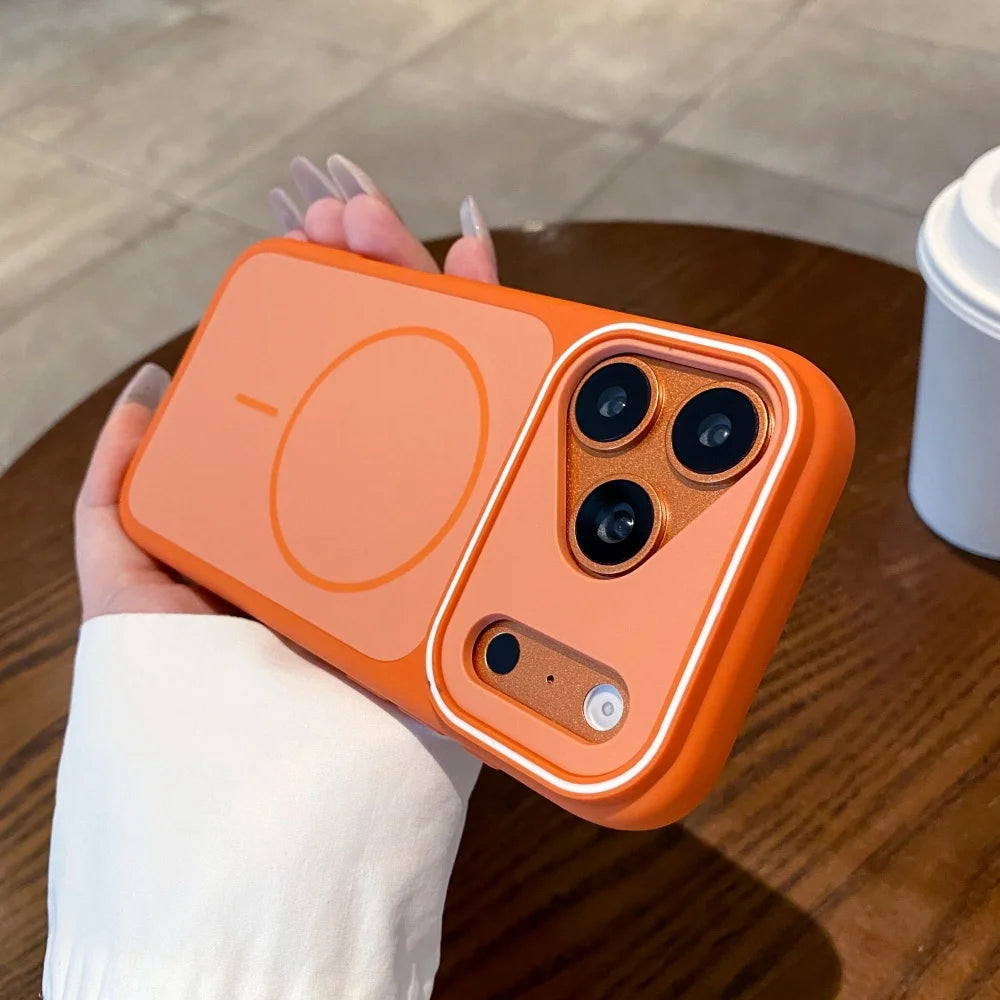 For Magsafe Skin Feel Frosted Case for iPhone 12 13 14 15 16 17 Pro Max Air Plus 11 Magnetic Large Viewport Shockproof Cover