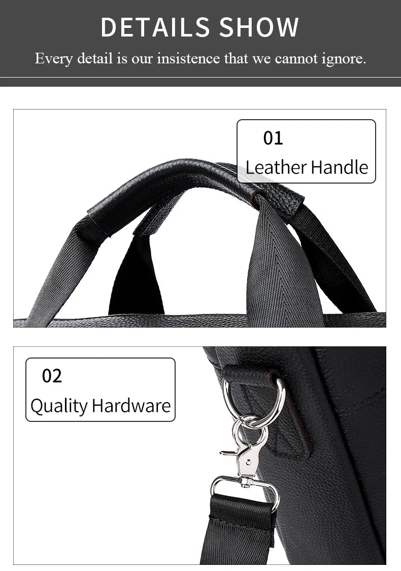 SCHLATUM Genuine Leather Briefcases Hard For Men Luxury Handbags Laptop Briefcase Bags 15 Inch Office Bussiness Computer Bag