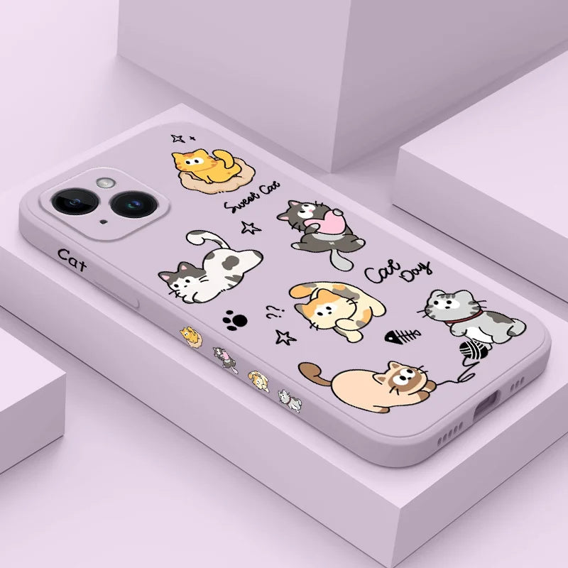 Cat String Ball Phone Case For iPhone 17 17 Air 16 16e 15 14 13 12 11 X XR XS Plus Pro Max Mini Silicone Cover