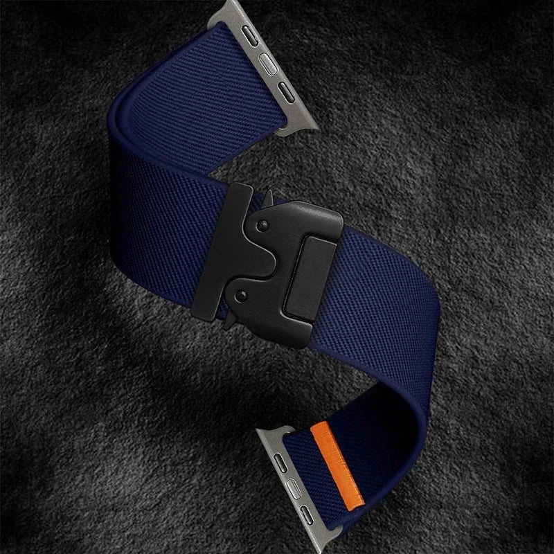 Elastic Nylon Strap for Apple Watch band Ultra 2 49mm 46-42-45mm 41-44mm parachute buckle Bracelet IWatch Series 10 9 8 7 6 SE