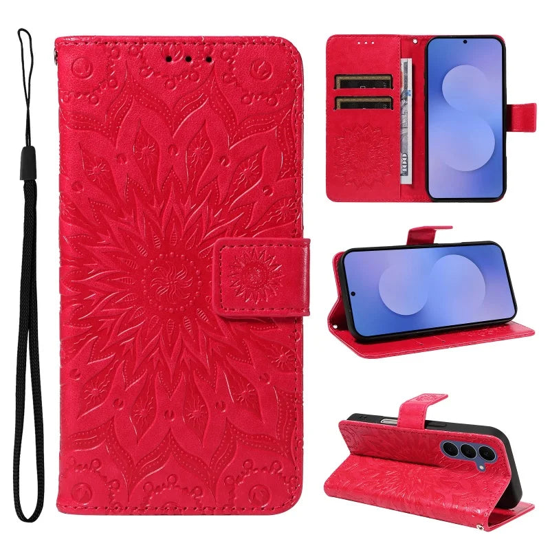 PU Leather Flip Case For Samsung Galaxy S8 S9 Plus S10 S20 FE S21 S22 S23 S24 S26 Ultra S25 Edge Wallet Stand Phone Cover Coque