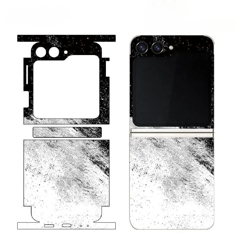Decal Skin Sticker for Samsung Galaxy Z Flip6 5 4 7 Back Screen Protector with Hinge Film Cover Flip5 3M Wrap Colorful Sticker
