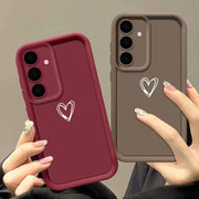 Simple Love TPU Case For Samsung S26 S25 S24 S23 S22 S21 Ultra Plus FE S25 edge A54 Shockproof Solid Color Silicone Phone Cover