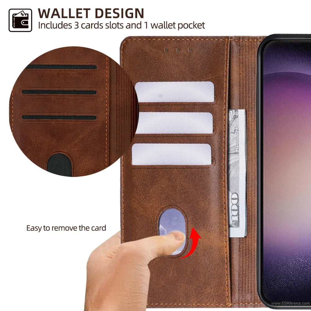 Bussiness Magnetic Wallet Phone Case for Samsung Galaxy S20 Ultra S10 S10E S9 S8 Plus Lite FE Leather Case with Card Slots Funda