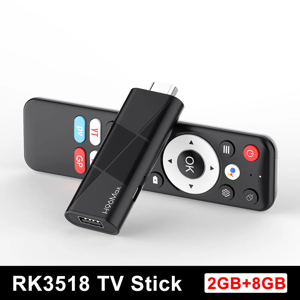 2026 H96 MAX RK3518 Android14 Media Box Smart Mini TV Stick 4K TV Box Wifi6 BT5.4 HD Quad-Core Google Voice TV Stick 2GB 16GB