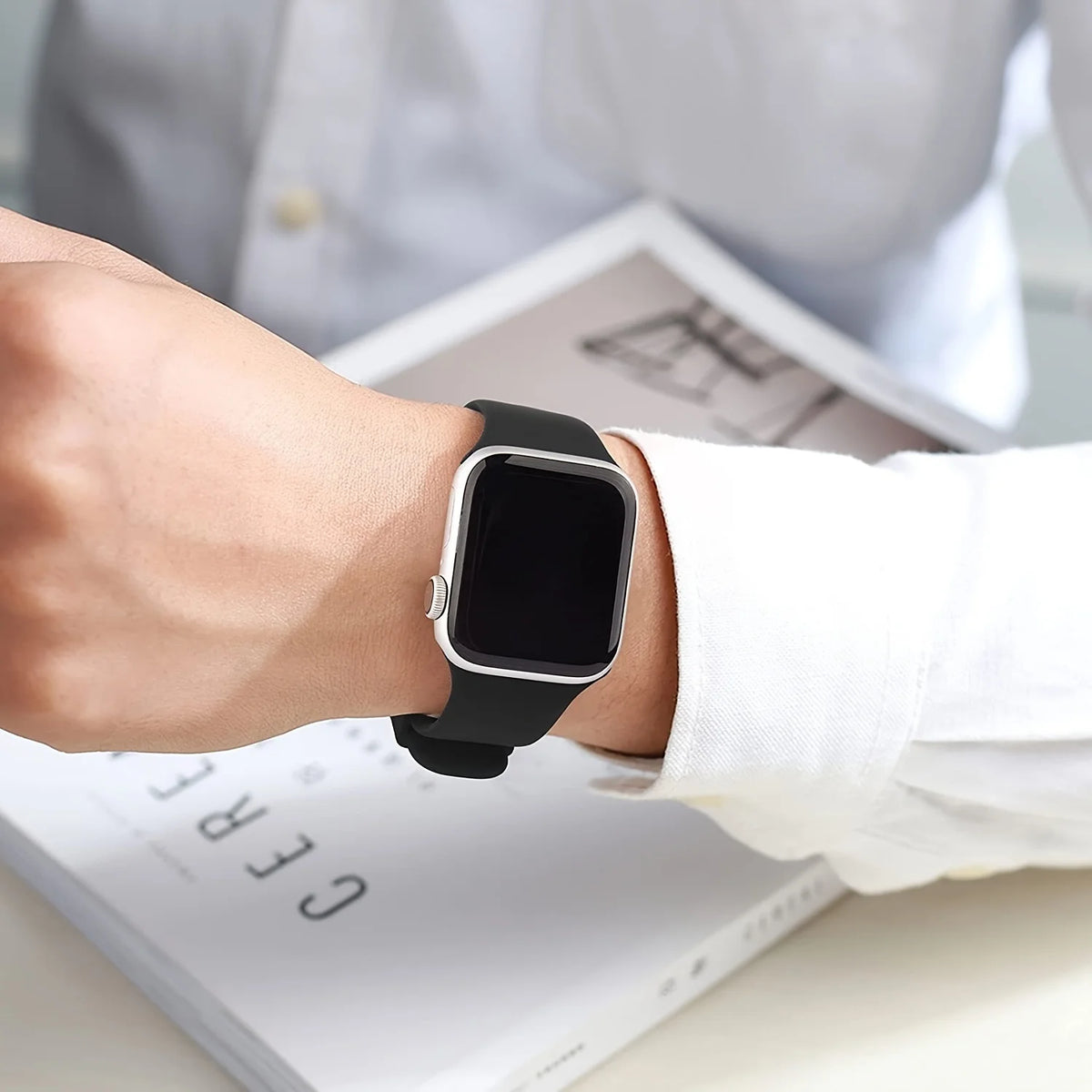 6 Pcs Sport Soft Silicone Bands,Compatible With Apple Watch 38 40 41 42 44 45 49mm, For Series 9 Ultra 8 7 6 5 4 3 2 1 SE