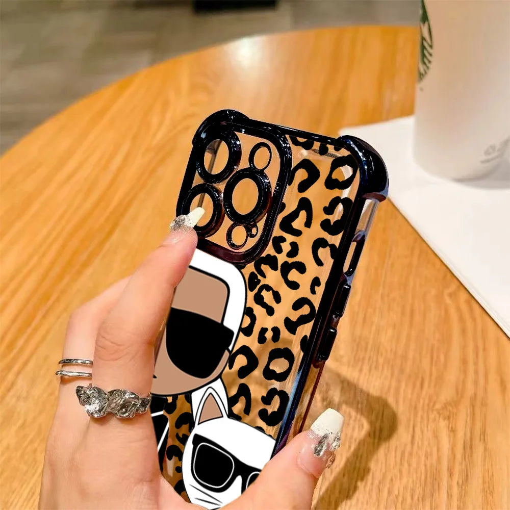 Creative Luxury k-Karls-Pattern Plating Phone Case For Samsung S26 S25 S24 S23 S22 S21 S20 FE Note20 Edge Plus Ultra 4G 5G Cover