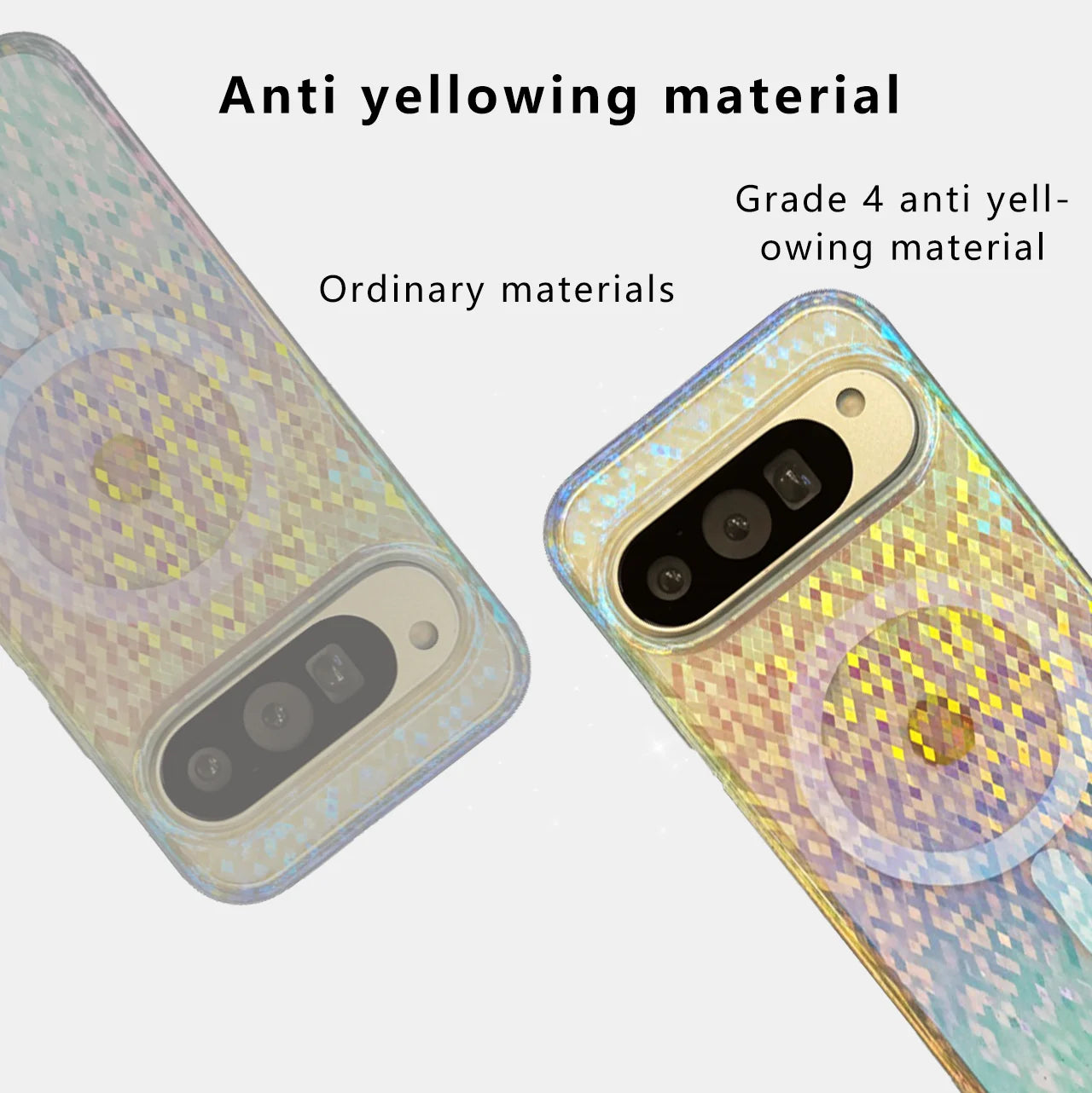 Lingge Rainbow Sparkle Pink Gradient, for Google Pixel 9 10 Pro XL10A 9A 10Pro Phone Case, Waterproof and Anti Yellowing Cover