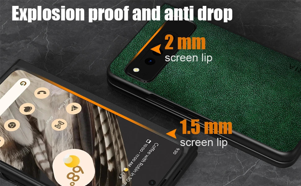 PU Leather Case for Google Pixel Fold 5G Simply Business Style Hard PC with PU 2in1 Material