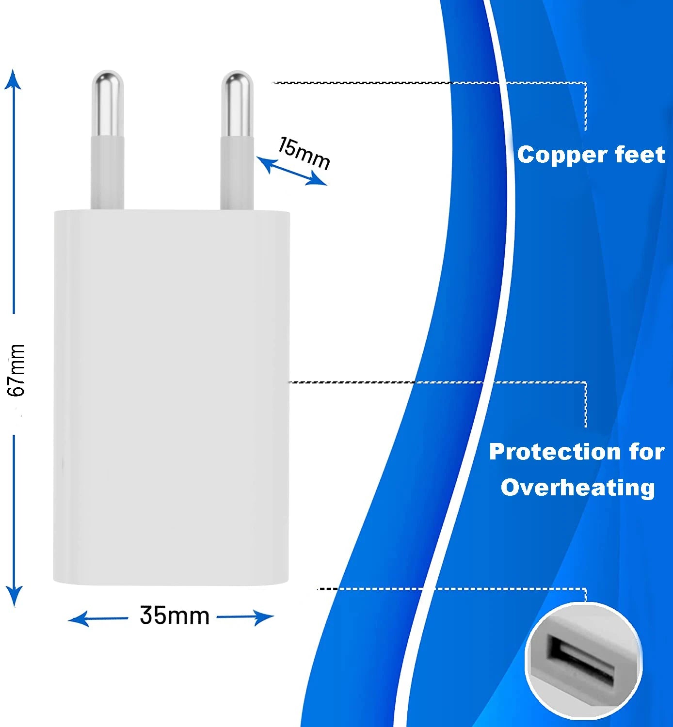 Universal 5V 1A USB Wall Travel Charger Head Power Adapter Portable EU Plug Charging For Mobile Phone MP3 7 8 Xs