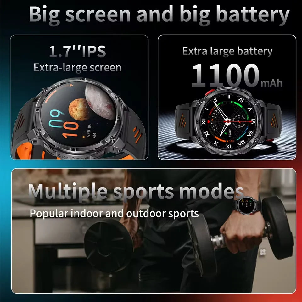 2026 New T-Rex3 Pro GPS Sports 1100mAh Smartwatch Men 120-Day Standby Clock Rugged Outdoor Sport 10ATM Waterproof Call Watches