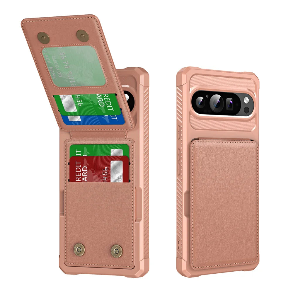 Business Leather Flip Card Slot Bag Stand Holder Case For Google Pixel 9 8 7 Pro XL 8 A 7A Magnetic Cover For Pixel 8A 10Pro XL
