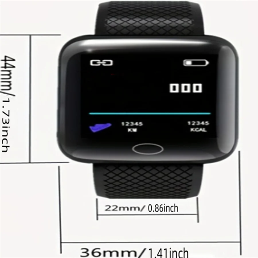 Smart Watch Sport Wristband Fitness Monitoring Track Heart Rate Call and Message Remind Men Smartwatch Woman 116 Plus Clock D13