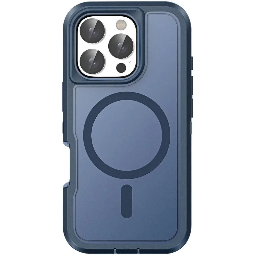 Premium Heavy Duty OTT Magnetic Armor Case for IPhone 17 16 15 14 Plus 13 12 Pro Max Anti-Slip Grip Charging Protect Cover Box