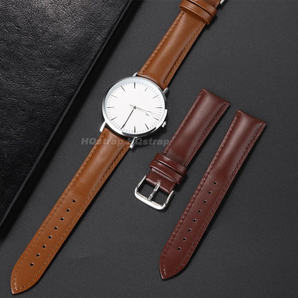 Leather Strap 12mm 13mm 14mm 15mm 16mm 17mm 18mm 19mm 20mm 21mm 22mm 23mm 24mm Soft Watchband for Men Women Universal Bracelet