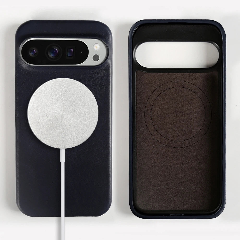 Vintag Oil Wax Magnetic Genuine Leather Case For Google Pixel 10 Pro XL 9 8Pro 6A 7Pro Aesthetic Phone Cover Back Coque Carcasa
