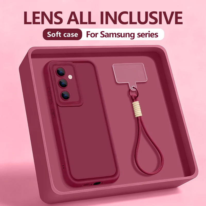 Soft TPU Lanyard Phone Case For Samsung Galaxy A57 A37 A56 A26 A16 A17 A36 A55 A54 5G S25 S24 FE S26 S23 S22 Ultra S25Edge Cover