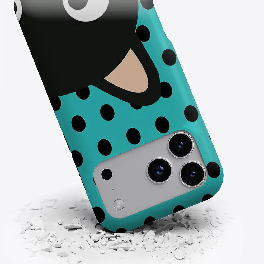 Aurbe Matte 2-in-1 Film Magsafe Case For iPhone 17 16 15 14 Plus 17 Pro Max Shockproof Hard Shell Turquoise Polka Dot Cat Case