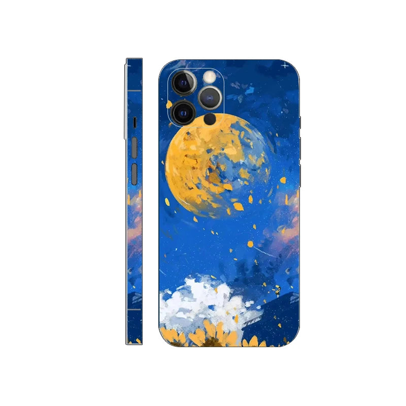 Colorful Decal Skin for iPhone 17 16 15 14 Pro Max Back Film Cover Wrap Rear Screen Protector Anti-scratch Durable Sticker