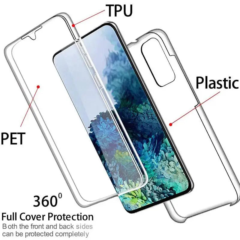 360 Dual Layer Protection Case For Samsung Galaxy S20 S21 S22 S23 S24 Plus Ultra A33 A34 A35 A52 A53 A54 A55 5G Front+Back Cover