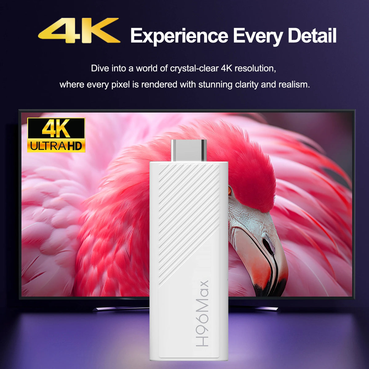 Android TV Stick H96 Max H313 Allwinner Quad Core 4K Wifi6 BT Voice Assistant Remote Control Media Player Smart TV Box
