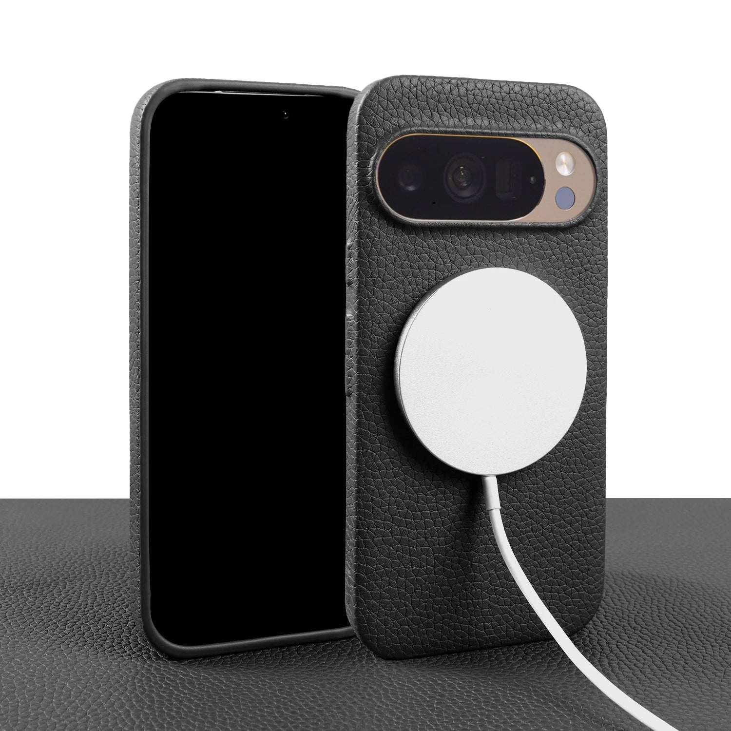For Magsafe Magnetic Lychee Genuine Leather Case For Google Pixel 10 Pro XL Pixel10 9A 8A 7A Pixel 7 8 9 Pro XL Phone Back Cover