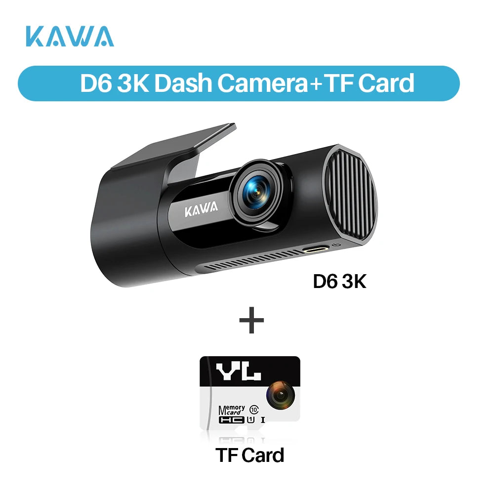 KAWA Dash cam Video Recorder D6 3K Car Camera, Car DVR Voice Control Dash AUTO Camera,Night Vision Dashcam 2025 New