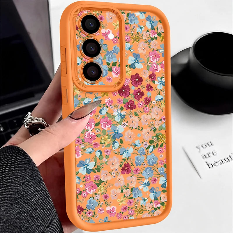 Small Flowers Soft Phone Case For Samsung Galaxy S25 Edge S26 S24 S23 S22 Ultra S24 S25 FE A57 A37 A17 A56 A15 A53 A54 A55 Cover