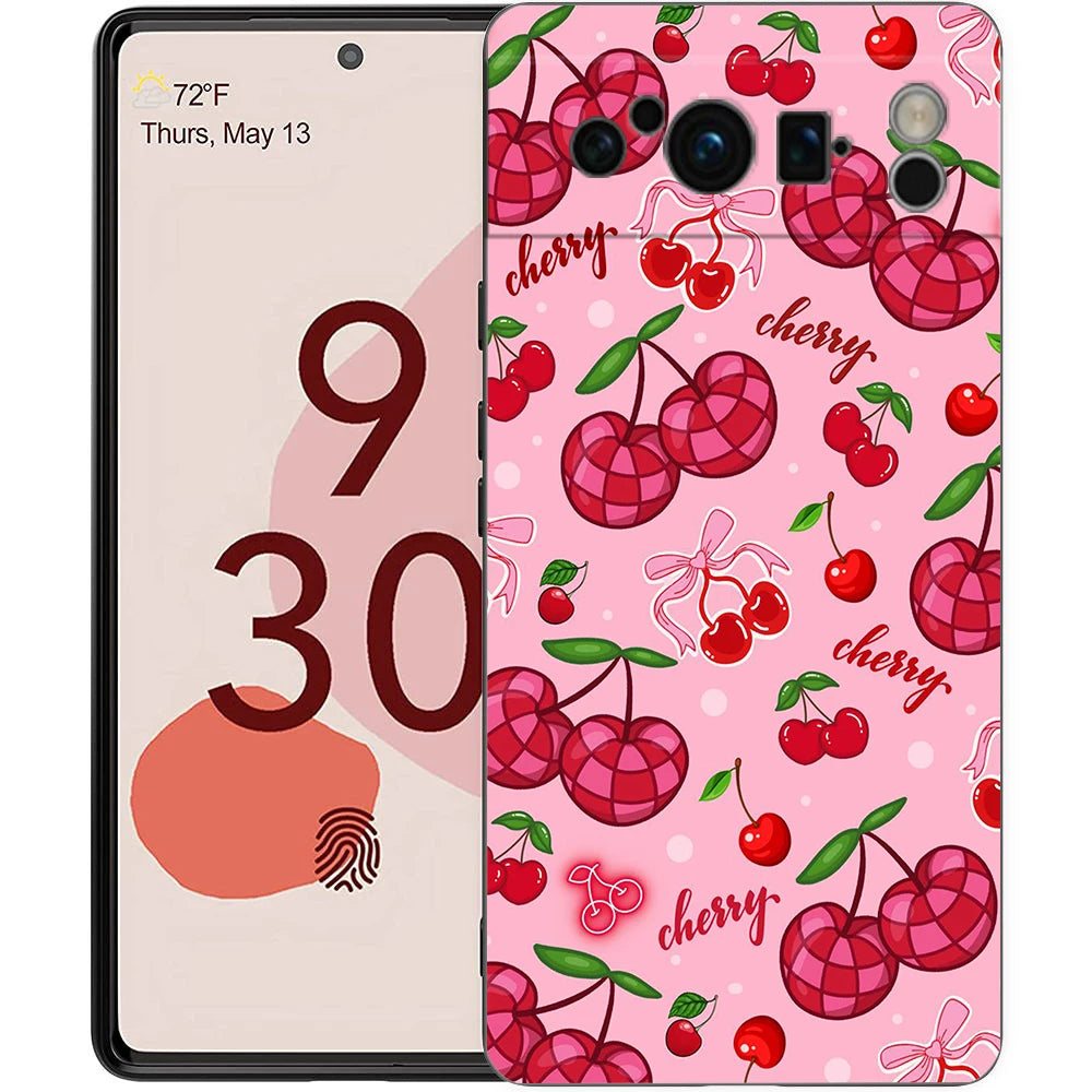 Fresh Summer Fruit Lemon Cherry Phone Case Cover for Google Pixel 10 9 8 7 6 7A 6A Pro Shockproof Soft TPU 9 Pro XL Shell Capas