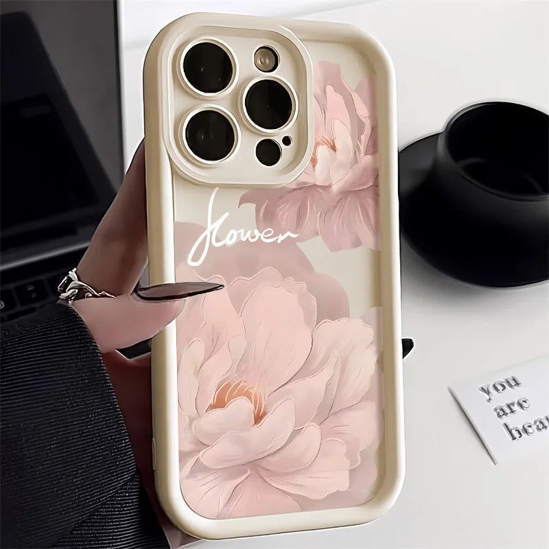 Flower Silicone Phone Case For iPhone 13 Case iPhone 17 15 11 14 12 16 Pro Max 17 Air XR XS 7 8 Plus Shockproof Candy Soft Cover