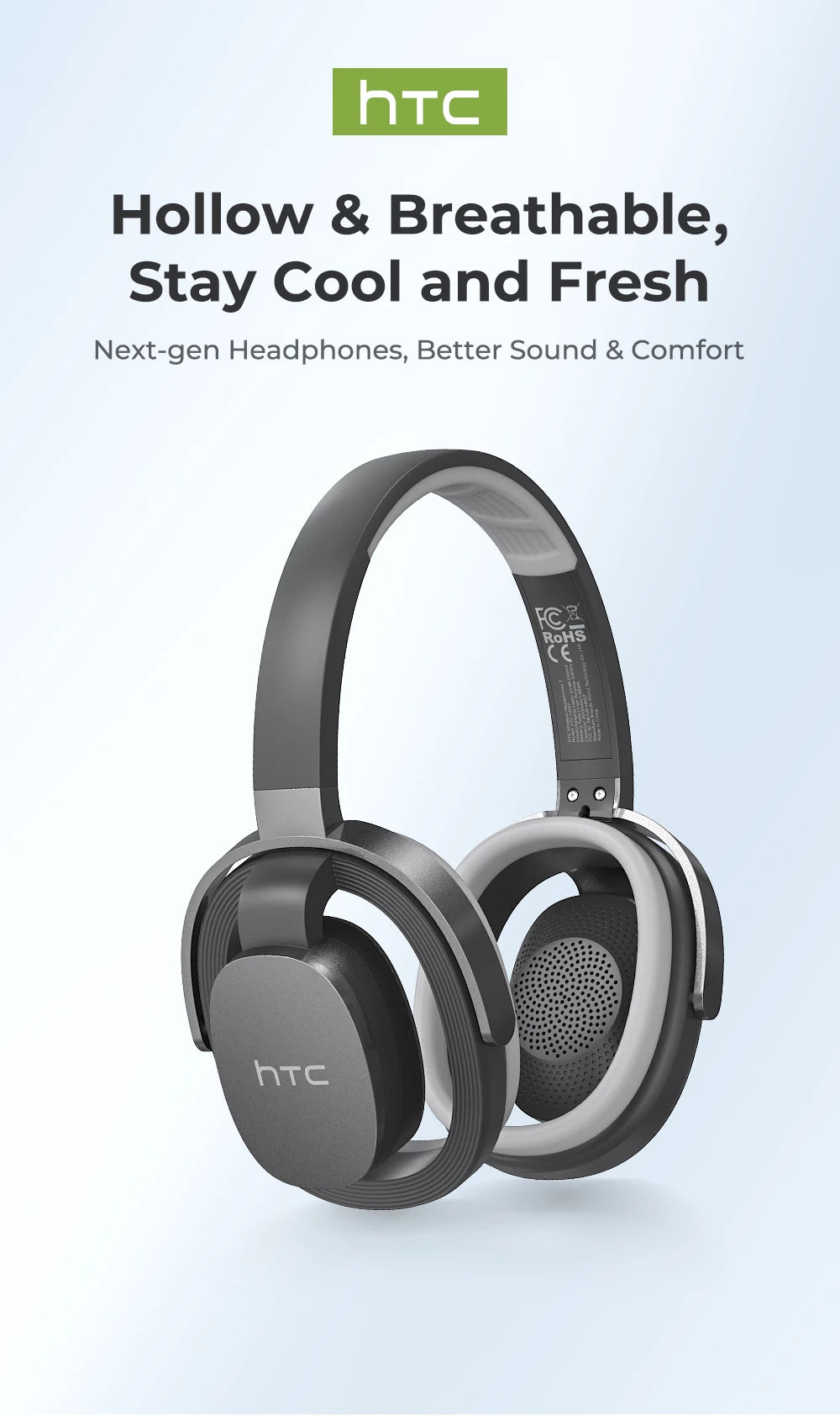 HTC HP07 Over-ear Headphones 134 Languages Translation Earphones Face-to-Face Translation Earphones Ultra-long Life Battery
