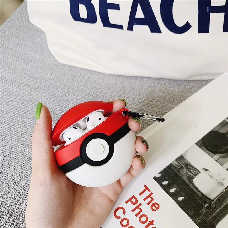 For Airpods Pro 3 Case 2025,Pokemon Ball Silicone Earphone Cover For Airpods Pro 2 Case/Airpods 4 3 2 1 Case Funda