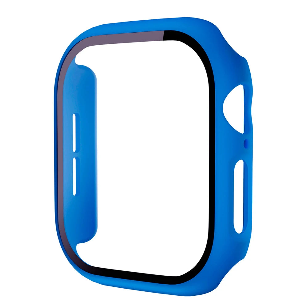 Tempered Glass+Case for Apple Watch Ultra 4 3 2 49 45 41 40 44 42 46mm PC Bumper Protector cover For iWatch 12 11 10 SE 9 8 7 6