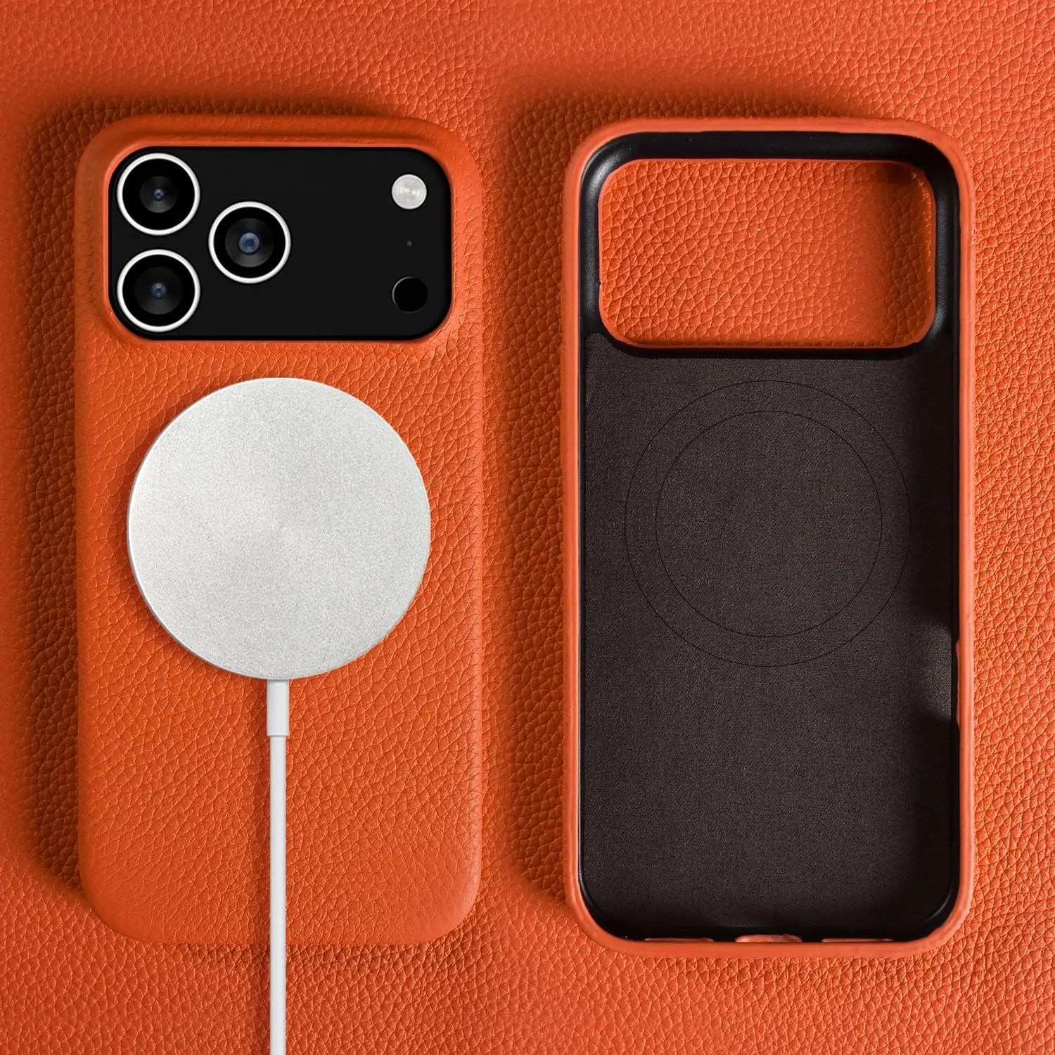 Luxury Magnetic Genuine Leather Case For iphone 17 Pro Max 16 15 14 13 12 11 for Magsafe Full Covered Phone Cases Back Cover
