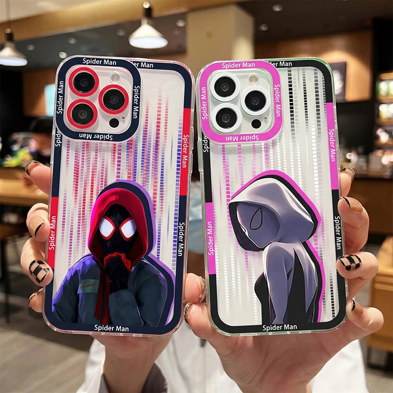 Spider Man Cover For Apple iPhone 17 AIR 16E 15 14 13 12 Mini Pro Max Plus Transparent Soft Phone Case