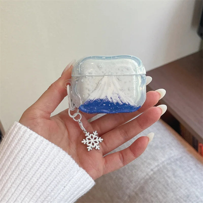 Painted Snow Mountain Headphone Protective Case, Suitable for AirPods 4/3/2/1/Pro2/Pro/Pro3 New Shockproof Protective Case
