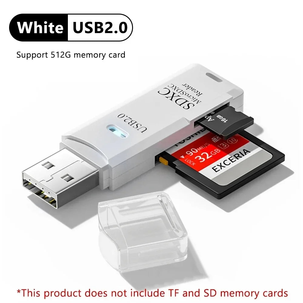2 in 1 SD TF Card Memory Card Reader USB 3.0 /USB 2.0 Card Reader High Speed Smart Card reader Adapter For PC Laptop Accessories
