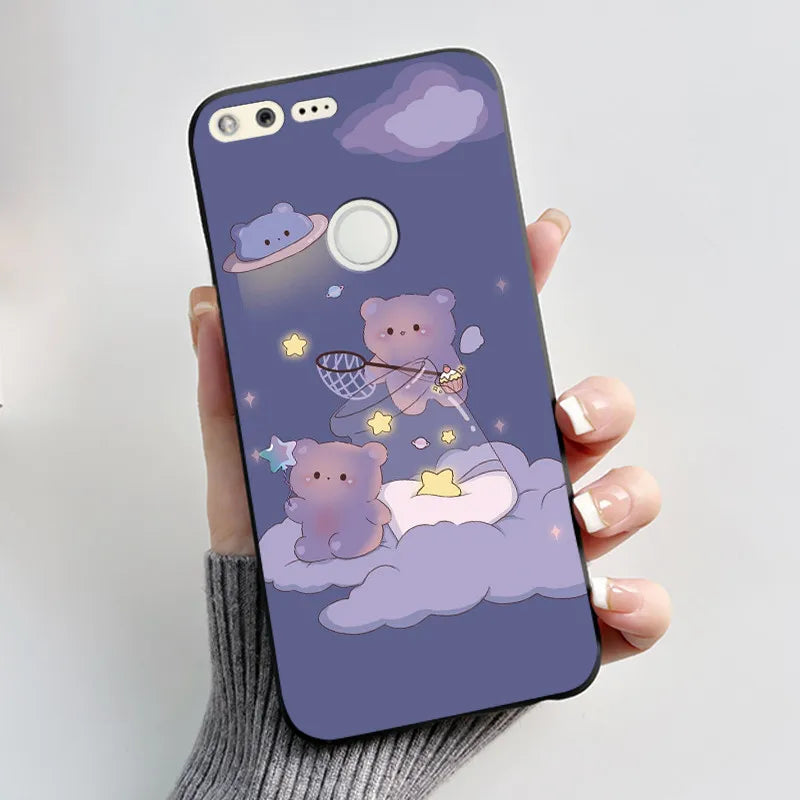For Google Pixel 1 Case Aesthetic Cute Cat Shockproof Silicone TPU Soft Back Cover for Google Pixel 1 Pixel1 XL Phone Case Coque