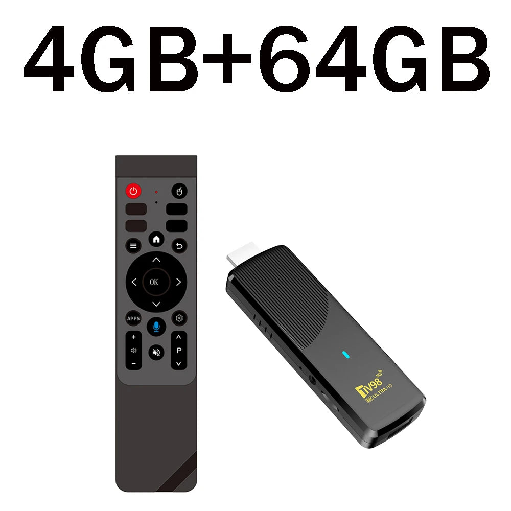 TV Stick Player New TV98 ATV X10 HD 8K 4K Android 14 Smart Media Player RK3518 Quad Core Chip Dual Wifi 5G 4G Voice Remote IPTV