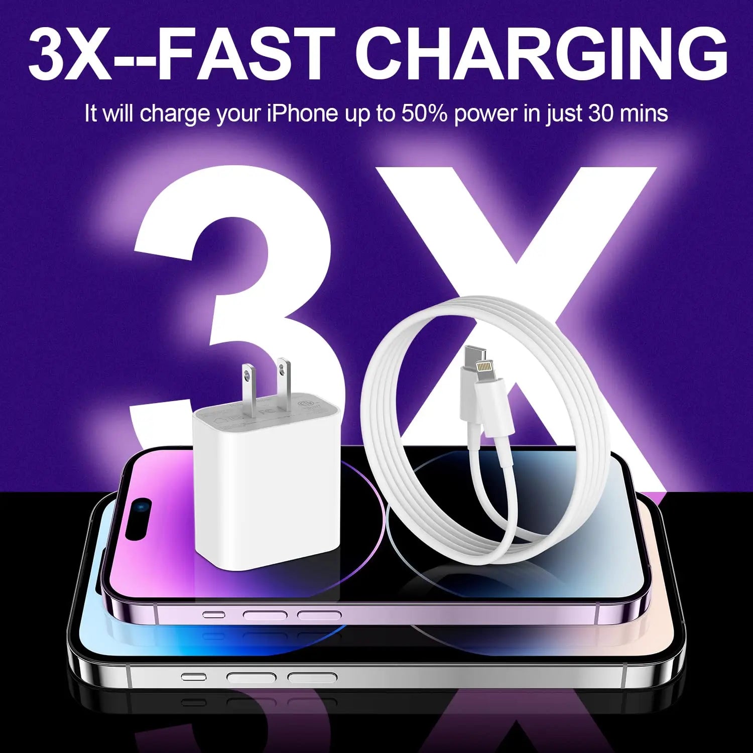 For iPhone16 Charger Fast Charging,For iPhone15 Charger,For iPad Charger Fast Charging Wall Charger with 6FT USB C to C Cable