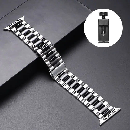 Metal Strap For Apple Watch Ultra 2 49mm 45mm 41mm 44mm 40mm Stainless Steel Wristband For iWatch Series 9 8 7 6 5 4 3 SE Band