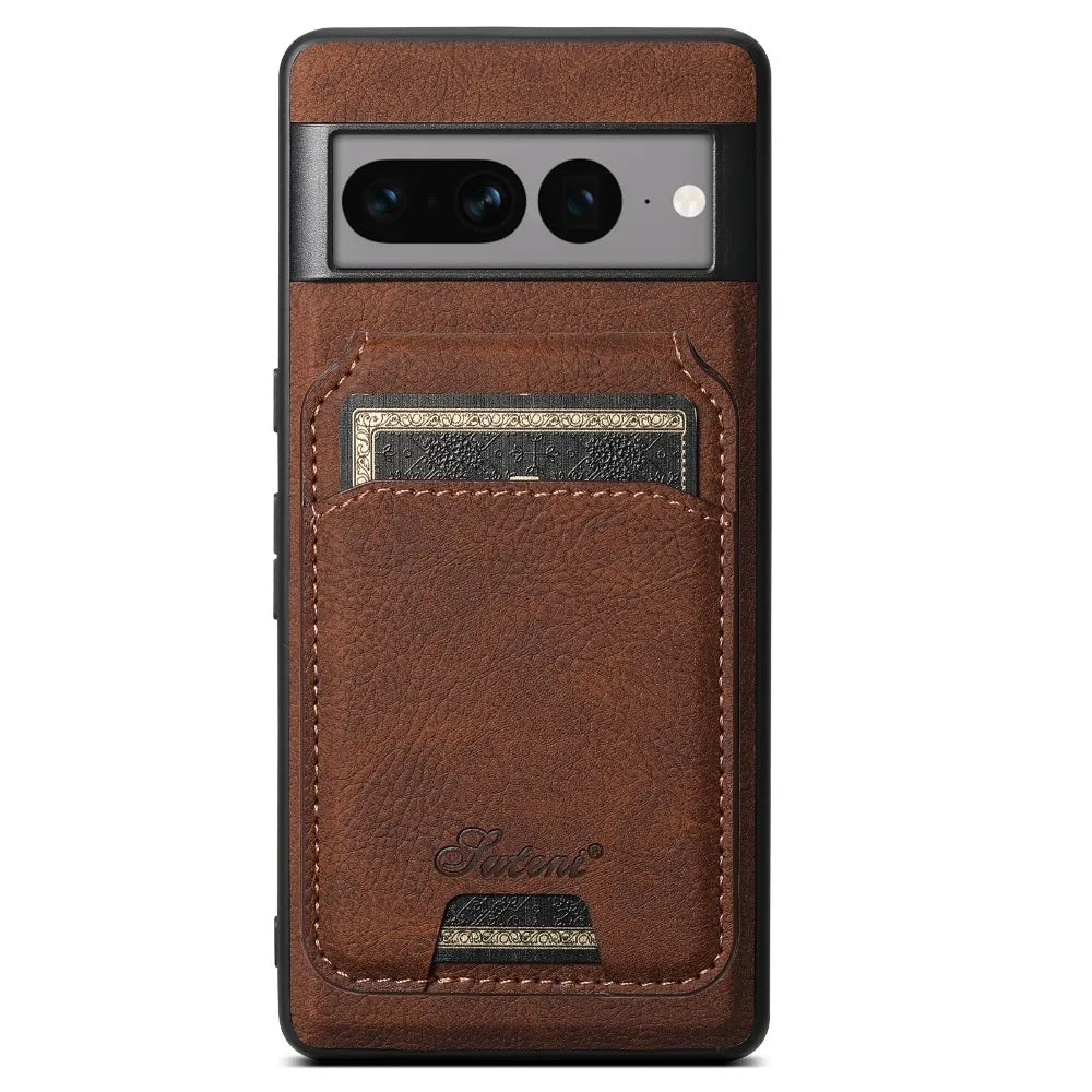 Anti-Drop 2 in 1 PU Leather Wallet Case for MagSafe Cover for Google Pixel 11 10 9 8 Pro XL 7A 8A Magnetic Back Shell Card Bag