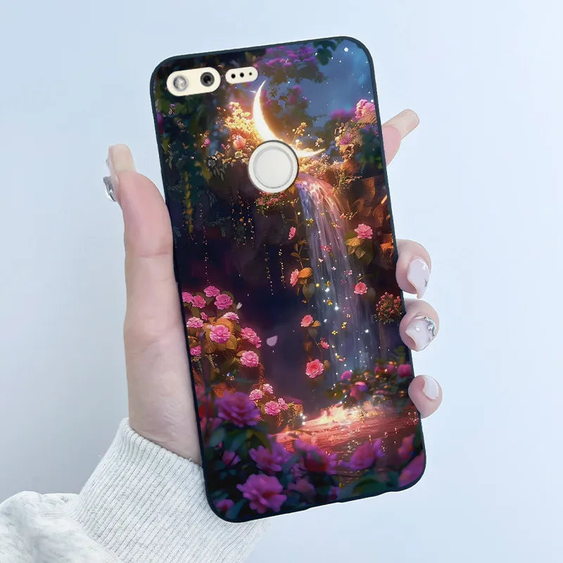 Luxury Cute Love Rabbit Cartoon Funny Case For Google Pixel XL Pixel1 1 XL Black Silicone Soft Phone Case Protective Back Cover