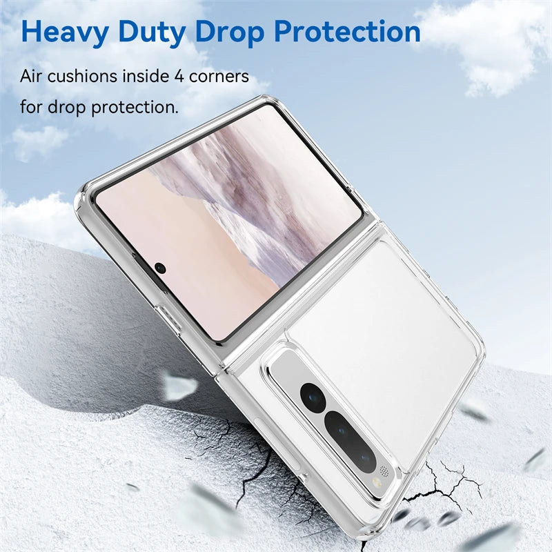 For Google Pixel Fold Case Luxury Silicone Clear Bumper For Pixel Fold Capa TPU Shockproof Case For Google Pixel Fold Cover