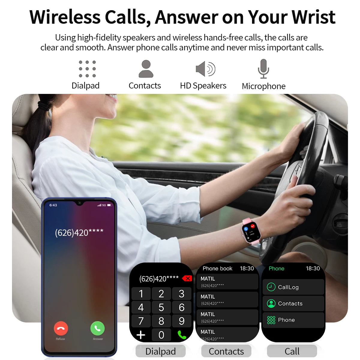 2026 New Smartwatch Bluetooth Call Fitness Tracker Heart Rate Sleep Record Outdoor Sport Watch for  Android/IOS Men Women Gift