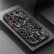 Black Graffiti Case for Samsung Galaxy S26 S21 S25 Ultra S23 FE S24 Plus Note 20 Ultra 10+ S20 FE S22 Funda Back Phone Cover