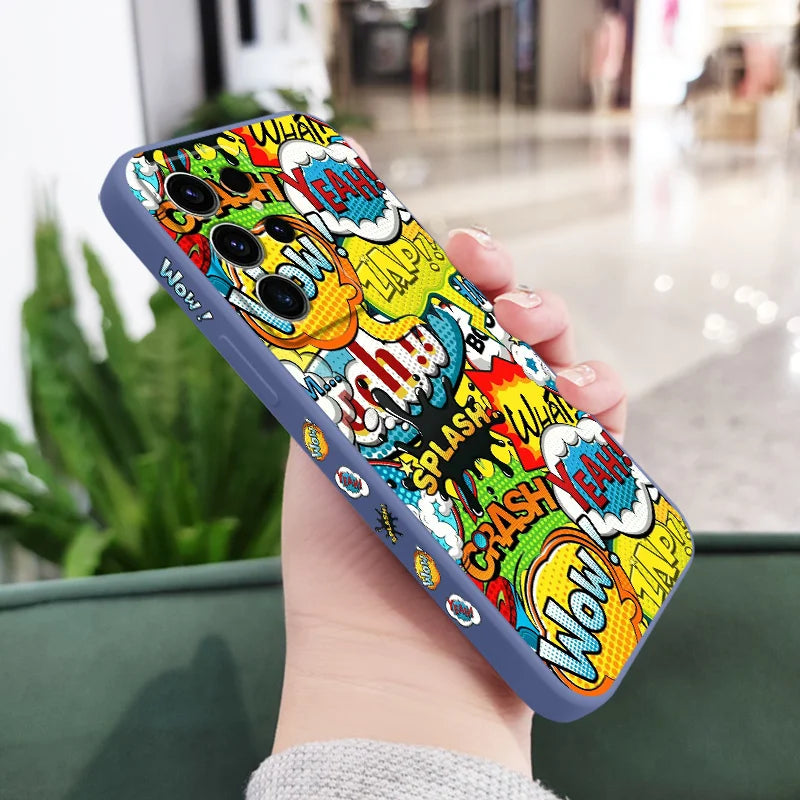Explosiver English Phone Case For Samsung Galaxy S25 S24 S23 S22 S21 S20 S10 S10E Ultra Plus FE Note 20 Ultra 10 Plus Cover