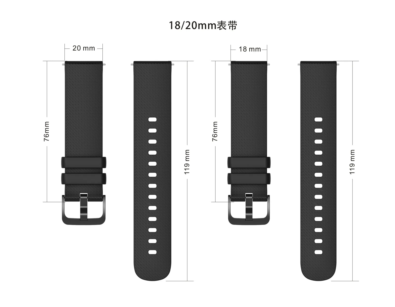 Premium Silicone Watchband WatchStrap Silicone Bracelet Quick Release Rubber Strap WristBand 18mm 20mm 22mm Width Replacement